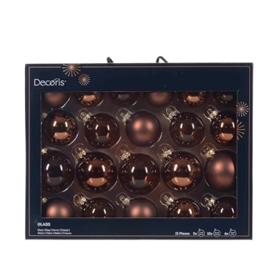 Afbeelding van Kerstbal glas d7 cm esprss ass 21st kerst Decoris