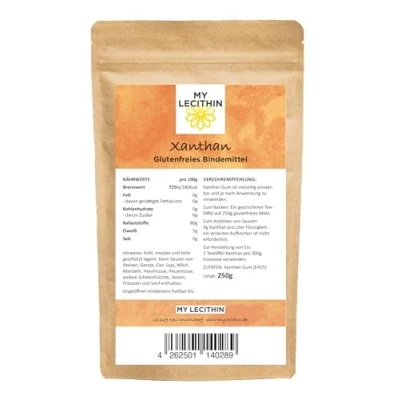 Afbeelding van MY LECITHIN Gomme xanthane, 250 g, liant sans gluten, épaississant, E415, végétalien, pour pâtisserie et sauce