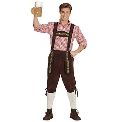 Afbeelding van Widmann Bayer kostuum, leren broek, Oktoberfest, populair feest, themafeest, carnaval