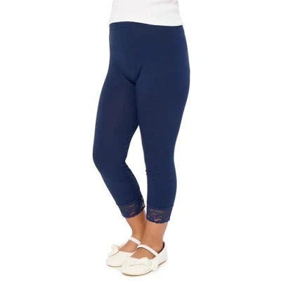 Afbeelding van Merry Style MS MS10 293 LE Meisjes Leggings Sport Vrijetijdsbroek 3/4 Capri Viscose Sporbroek Yogabroek Marineblauw 134