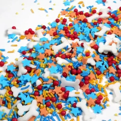 Image de Streuselheld Superhero Puppy Lot de 40 g saupoudreuse pour décorer et toutes sortes pâtisseries telles que gâteaux, biscuits, sucres