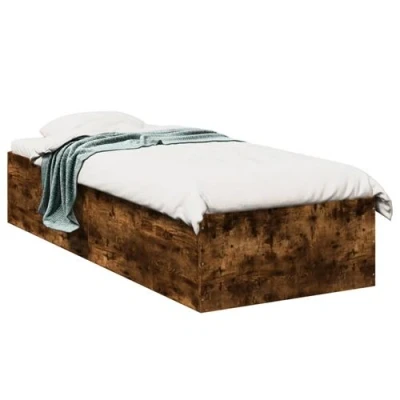 Afbeelding van vidaXL Bedframe bewerkt hout gerookt eikenkleurig 90x200 cm