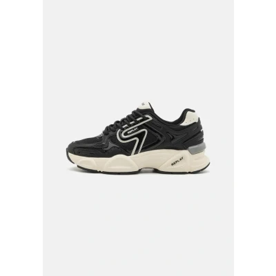Afbeelding van Replay Destiny FINE Sneakers laag, Dames, Maat: 36, Black/white Leer en textiel