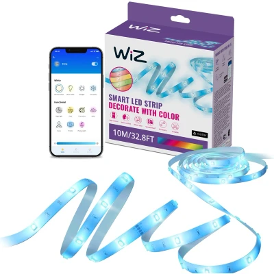 Afbeelding van WiZ RGB LED strip 10 meter Makkelijke installatie 16 Miljoen kleuren Muzieksynchronisatie RGB; één kleur tegelijk