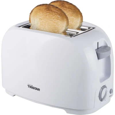 Afbeelding van Broodrooster Tristar BR 1013 2 Sleuven 6 Standen en Kruimellade Voor boterhammen Toaster Wit