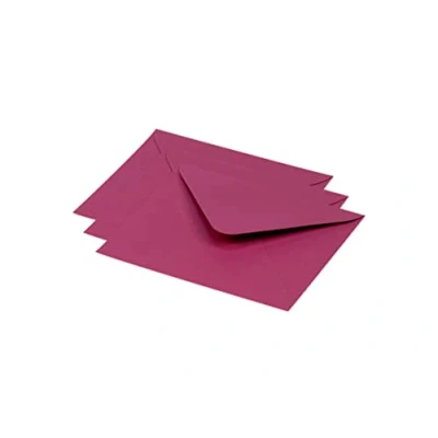 Afbeelding van Clairefontaine 60176C verpakking met 20 enveloppen, rubber bekleed, formaat 12,5 x 13,8 cm, 120 g/m², kleur: framboos, uitnodiging voor evenementen en pasvorm, pollen serie, glad premium papier