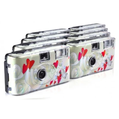 Afbeelding van TopShot Flying Hearts wegwerpcamera voor 27 foto&#039;s met flits, 8 stuks