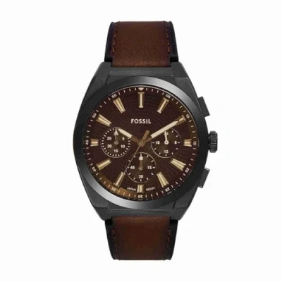Afbeelding van Fossil Everett FS6108 Horloge Leer Bruin Ø 44 mm
