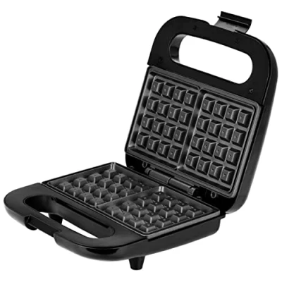 Image de Gaufrier professionnel pour 2 gaufres belges épaisses température automatique MPM MGO 39M 1000 Noir/Argent