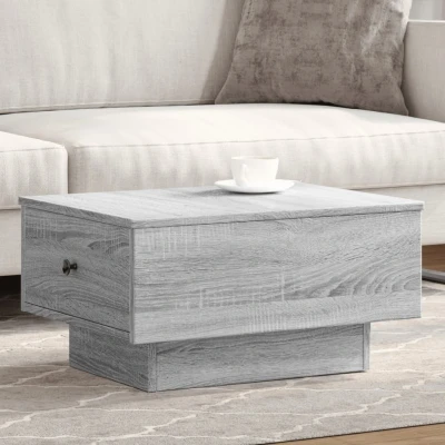 Afbeelding van Salontafel 60x45x31 cm bewerkt hout grijs sonoma eikenkleurig