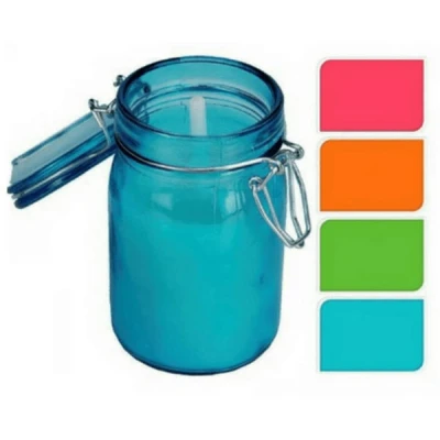 Afbeelding van Citronella kaars in glazen pot Blauw