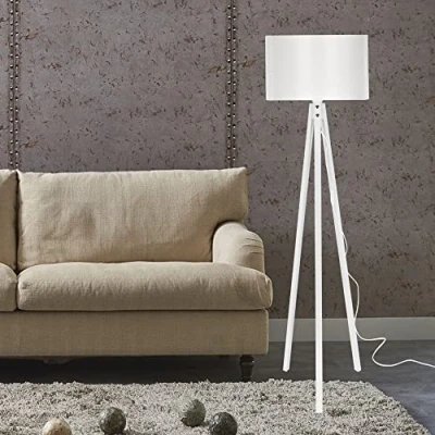 Afbeelding van Staande lamp vloerlamp E27 Rochester wit