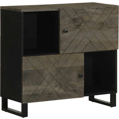 Afbeelding van vidaXL Dressoir 80x33x75 cm massief mangohout zwart