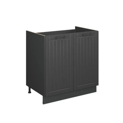 Afbeelding van Vicco Fame Line spoelbakonderkast donkergrijs 80 cm AP eiken