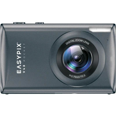 Afbeelding van Easypix V48 Pocket Anthrazite Digitale camera 8 Mpix Antraciet Geïntegreerde accu, 4K video, Full HD video opname, Met ingebouwde flitser
