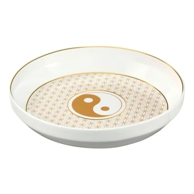 Afbeelding van Goebel® Lotus Decoratieve Schaal &quot;Yin Yang&quot; Porselein, 31cm, met echt goud