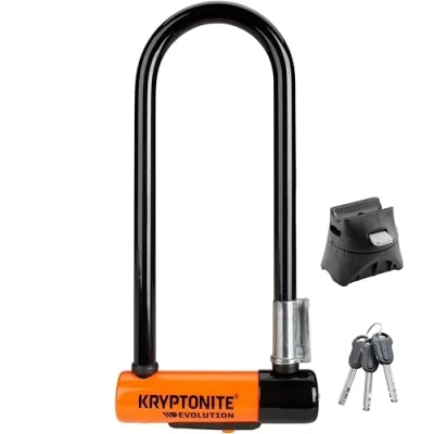 Afbeelding van Kryptonite Evolution Mini 9 Beugelslot Fiets ART 2 Slot Stalen Elektrische 24,1x8,3 cm Zwart/Oranje