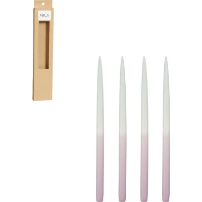 Afbeelding van Dip dye kaars lila 4 stuks h28xd1,4cm Mica Decorations