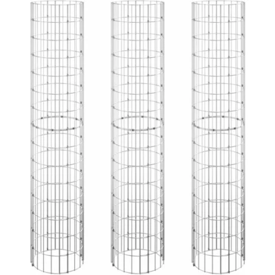 Afbeelding van Gabion plantenbakken 3 st rond verhoogd 30x150 cm staal