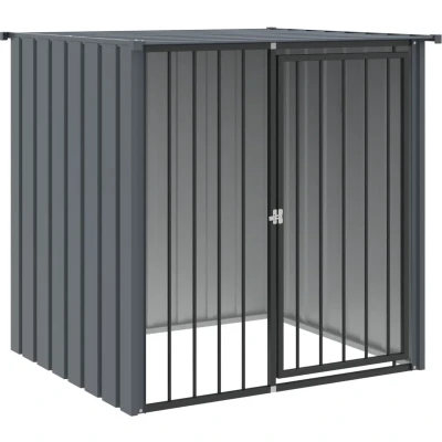 Afbeelding van vidaXL Hondenhok met dak 110x103x109 cm gegalvaniseerd staal zwart