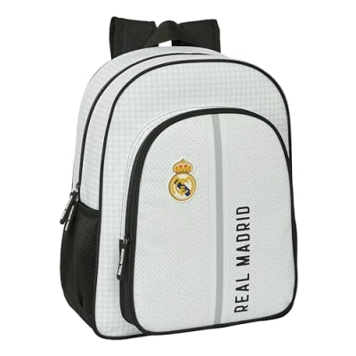Afbeelding van Real Madrid 1. Team 24/25 schoolrugzak voor kinderen, aanpasbaar aan de trolley, ideaal schoolgaande comfortabel en veelzijdig, kwaliteit sterkte, 32 x 12 38 cm, kleur,