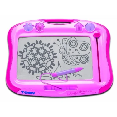 Afbeelding van TOMY 6484 Megasketcher in roze, magnetisch schilderbord, hoogwaardig kinderspeelgoed, toverbord, kleurrijk, zonder honingraatstructuur, bevordert de creativiteit, vanaf 3 jaar