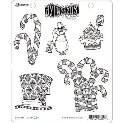 Afbeelding van Ranger Dylusions Cling Stamp Set Drink me DYR80220 Dyan Reaveley (02 22)