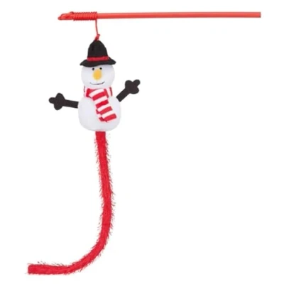 Afbeelding van Kattenspeelgoed Speelhengel Sneeuwpop 31 cm