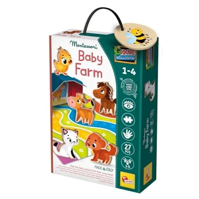 Afbeelding van Baby Farm houten leerspel gebaseerd op de Montessori methode LISCIANI