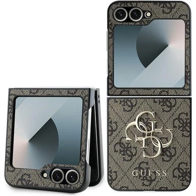 Afbeelding van Guess GUHCZF64GGMBR Z Flip6 F741 bruin/bruin leer 4G metalen logo