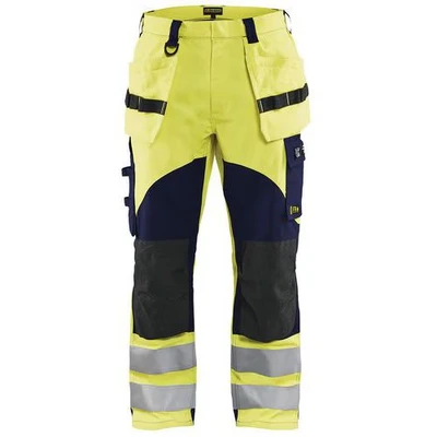 Image de Pantalon multinormes inhérent jaune fluorescent/marine