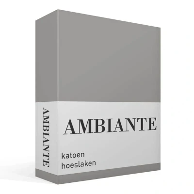Afbeelding van Hoeslaken 1 Persoons 90x200 Ambiante Katoen Grijs