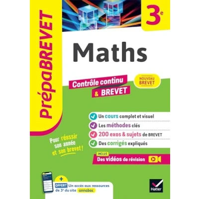 Afbeelding van PREPABREVET MATHS 3E NOUVEAU BREVET 2025 COURS