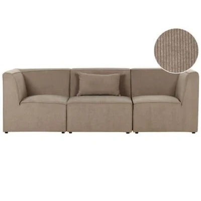Afbeelding van Beliani LEMVIG Tweezitsbank Beige Corduroy