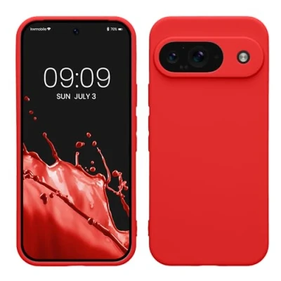 Afbeelding van kwmobile telefoonhoesje geschikt voor Google Pixel 9 Hoesje smartphone Precisie camera uitsnede In klassiek rood
