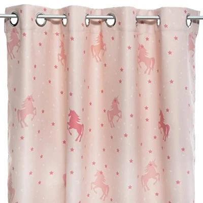 Afbeelding van Atmosphera Verduisteringsgordijn voor kinderen, eenhoorn, roze, 140 x 250 cm