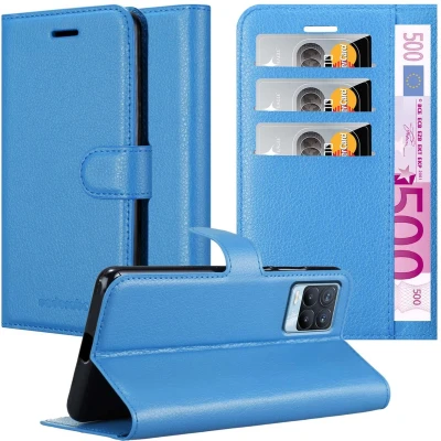 Afbeelding van Cadorabo Hoesje geschikt voor Realme 8 4G / PRO in PASTEL BLAUW Beschermhoes met magnetische sluiting, standfunctie en kaartvakje Book Case Cover Etui