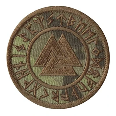 Afbeelding van Multicam Valknut Viking Norse Runic Heathen Pagan Odin God Rune Moraal Tactical Fastener Patch