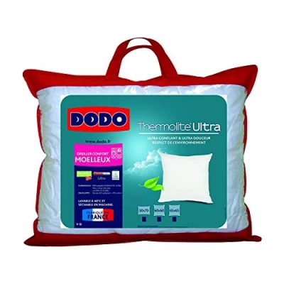 Afbeelding van DODO Kussen ultra opblaasbaar, 60 x cm, pluizig comfort, gemaakt in Frankrijk, Maxiconfort Thermolite Ultra, zacht en milieuvriendelijk, machinewasbaar op 40 C