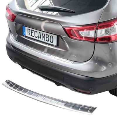 Afbeelding van Recambo Bumperbescherming van verchroomd roestvrij staal, compatibel met Nissan Qashqai II, J11, 2013 2016, rand