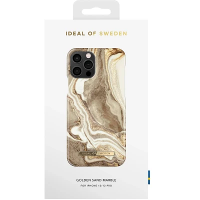 Afbeelding van iDeal of Sweden Apple Iphone 12 Fashion Case 164 Golden Sand Marble