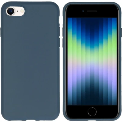Afbeelding van iMoshion Hoesje Geschikt voor iPhone SE (2022) / (2020) 8 7 Siliconen Color Backcover Donkerblauw