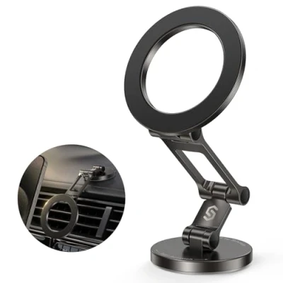 Afbeelding van SYNCWIRE MagSafe Mobiele telefoonhouder voor de auto, sterke magneet, volledig metaal, magnetische houder, drie flexibele assen, 360 graden draaibaar, iPhone 16, 15, 14 Pro Max
