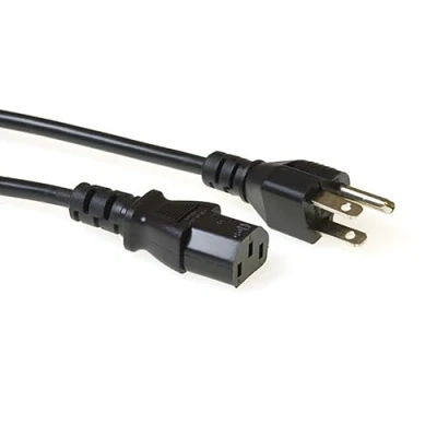 Image de ACT Câble d&#039;alimentation NEMA 5 15P (P) pour IEC 60320 C13 CA 120 V 10 A 2.5 m noir, RAL 9011 Etats Unis