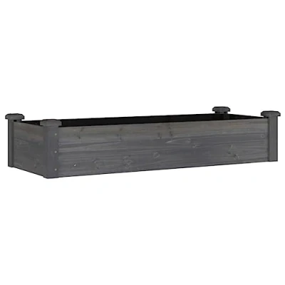Afbeelding van Plantenbak verhoogd met voering 120x45x25 cm vurenhout grijs
