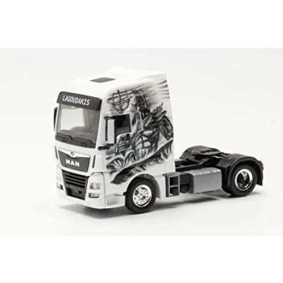 Afbeelding van Herpa MAN vrachtwagen TGX XXL Lagoudakis 2/ Poseidon, Gott des Meeres schaal 1:87 6,5cm