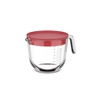 Afbeelding van Mepal Glas maatbeker met deksel Chef it 1000 ml Maataanduiding Vaatwasmachine , magnetron en ovenbestendig Bakspullen Coral