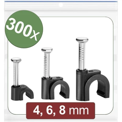 Afbeelding van Quadrios 24CA435 Spijkerclip Bundel Ø (bereik) 2 tot 8 mm Zwart 300 stuk(s)