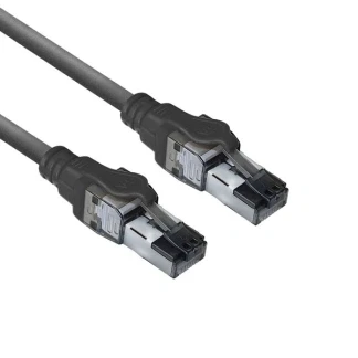 Afbeelding van ACT FB4902 S/FTP CAT6A IDC 4PPoE / PoE++ 100W LSZH Patchkabel Snagless RJ45 connectoren Zwart 2 meter