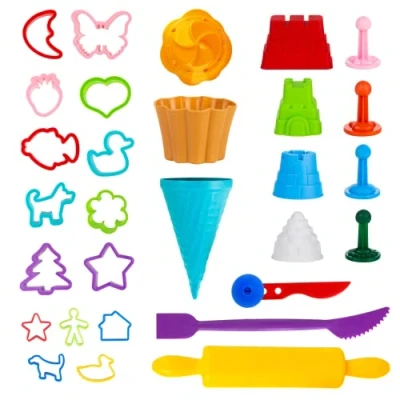 Afbeelding van Kinetisch Zand Gereedschappen 30 Stuks Kneedgereedschapset Klei Gereedschap Deeggereedschap Boetseerklei Accessoires Set voor Modelleren Kinderen